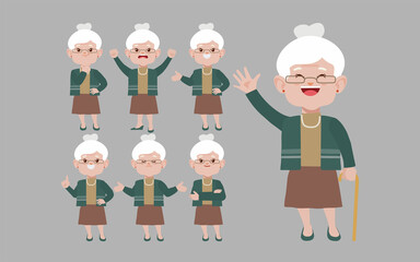 Old people with different poses