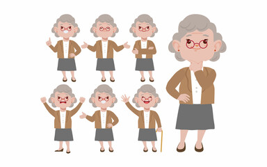 Old people with different poses