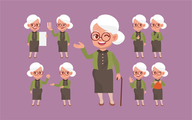 Old people with different poses