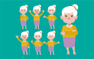 Old people with different poses