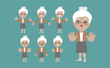 Old people with different poses