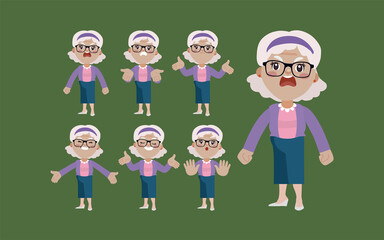 Old people with different poses