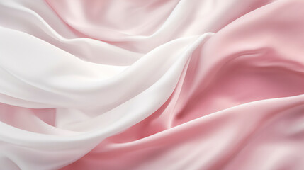 Obraz premium Pink and white soft silk background - Generative AI