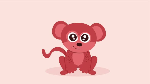 cute and little monkey animation