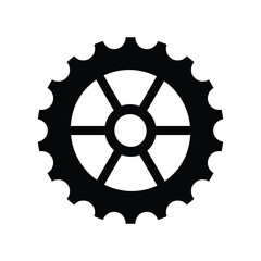 Clockwork gear vector. Black silhouette on a white background.
