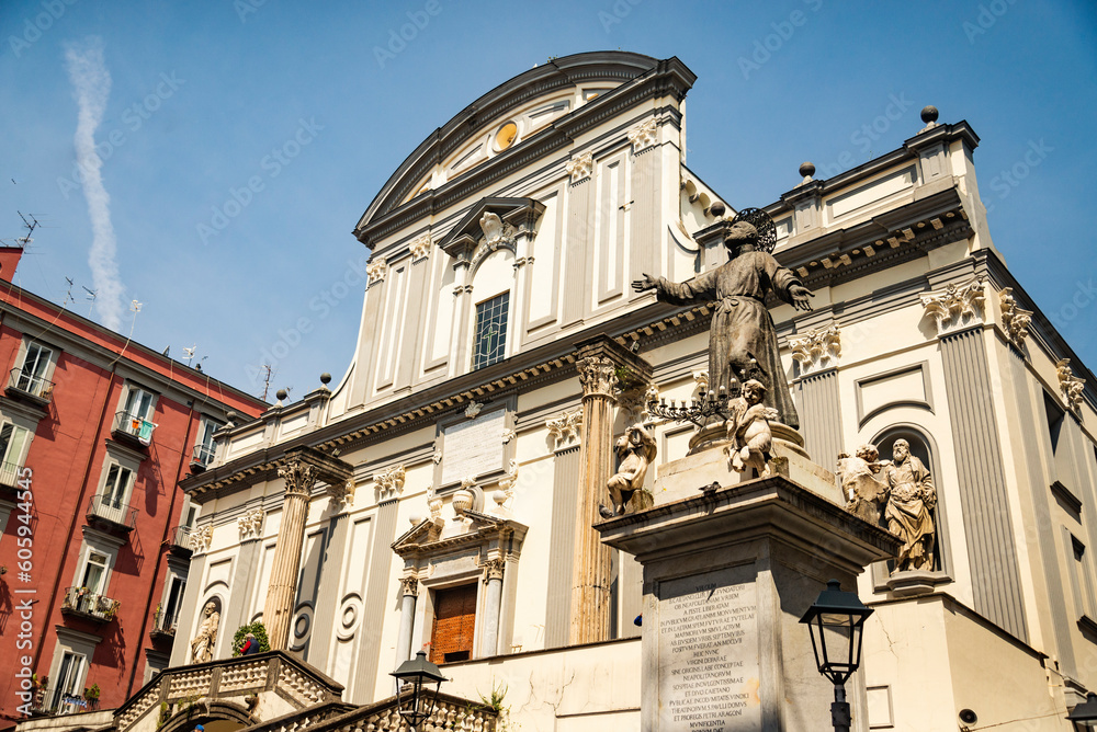 Wall mural facade of the basilica of san paolo maggiore in the historical center of naples, italy