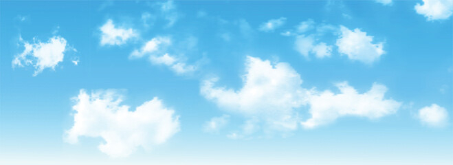 Naklejka na ściany i meble Background with clouds on blue sky.Blue Sky with Transparent clouds Vectors