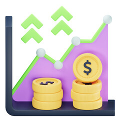 stocks 3d icon illustration