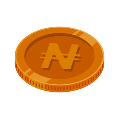 Naira Coin Bronze Money Copper NGN Symbol Vector