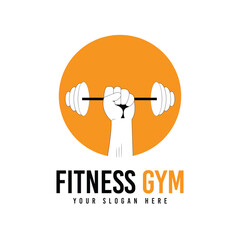 Fitness gym logo design vector template flat style