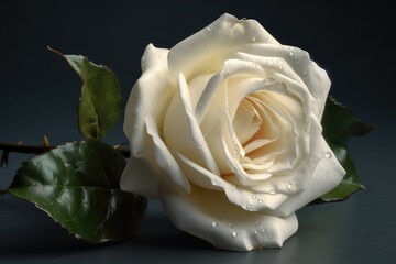 white rose isolated on black