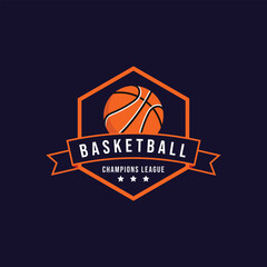 Obraz premium Basketball sport logo design template vector illustration.
