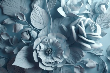 Mural flower paint. Generate Ai