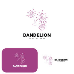 Dandelion Logo, Vector Plant Dandelion flower, Design Icon Template
