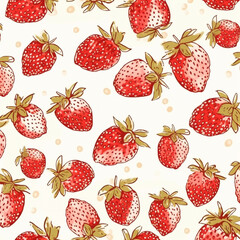 Berries and leaves of strawberries. Abstraction. Made with Generative AI.