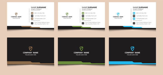 Simple clean elegant minimalist modern creative corporate professional abstract company name visiting business card template design.