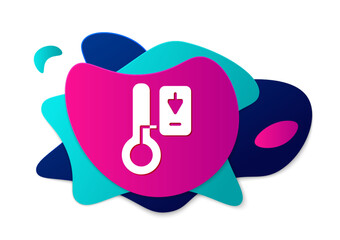 Color Sauna thermometer icon isolated on white background. Sauna and bath equipment. Abstract banner with liquid shapes. Vector