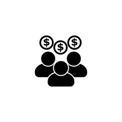 Employee cost, salary icon isolated on transparent background