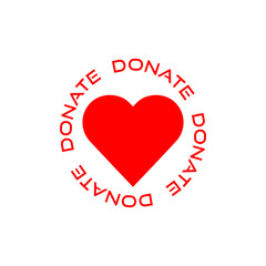 Heart donate icon isolated on transparent background
