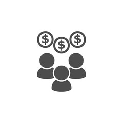 Employee cost, salary icon isolated on transparent background