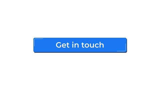 Get in touch animated text button. Luma matte with transparent background 4K resolution