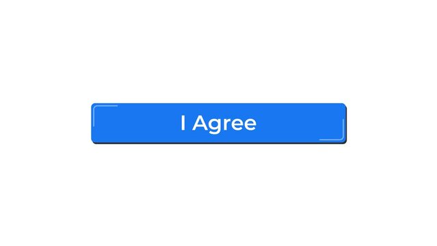 I Agree animated text button. Luma matte with transparent background 4K resolution