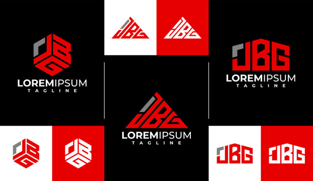 Minimalist line letter JBG logo design