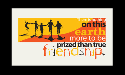 Vector friendship happy day motivational quotes template