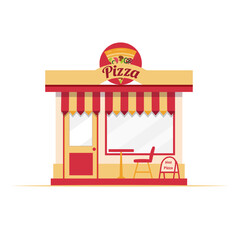 Pizzeria flat. Pizzeria isolated on white background. Vector illustration.