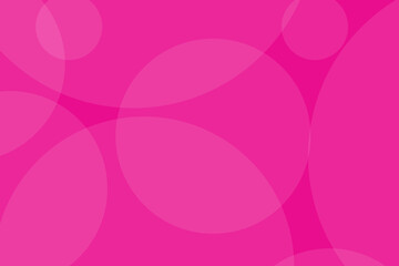 Abstract background with overlapping white bubble circles on a pink background. Big and small circular patterns, colorful background decoration.