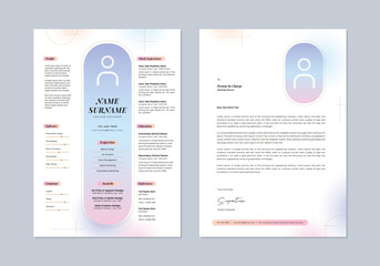 Modern Clean Gradient  Color CV Resume Template with beauty fashion style design.