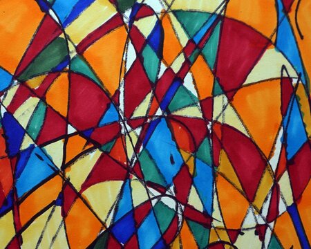 art drawing abstract copic  marker  modern  geometric shapes
