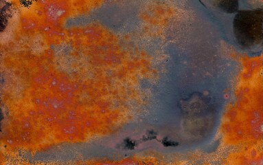 Vintage texture of old oxidized copper with some spots and stains on it Abstract grunge rusty metal texture background for web site or mobile devices design with copy space for text or image.