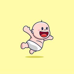 cute baby flying funny cartoon