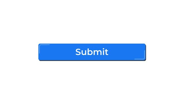 Submit animated text button. Luma matte with transparent background 4K resolution