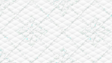 Abstract white background texture of an old natural luxury leather upholstery . Vector seamless pattern. Modern stylish texture.  Trendy hipster sacred geometry Geometrical pattern design