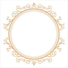 Round frame circle vintage flourish label vector