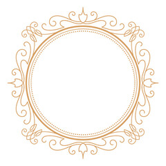 Round frame vintage Circle flourish label vector