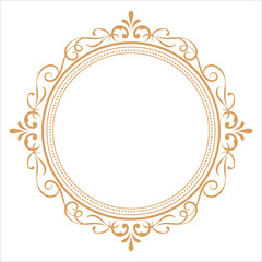 Vintage flourish Round frame Circle label vector
