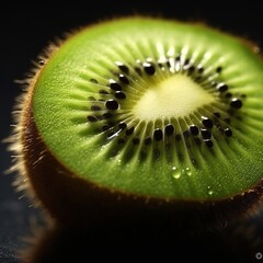 Fraîcheur Exotique : Kiwi en Macro, une Explosion de Saveurs