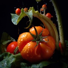 Éclat Rouge : Tomate en Macro, la Fraîcheur de l'Été