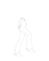 Portrait of woman in sunglasses. Vector minimalistic illustration for social media stories, logo, poster, print, cover, postcard, banner. Female figure outline. Contour of a girl in a business suit.