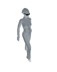 Stylish young women dressed in trendy clothes. Fashionable casual and formal outfits. 3D polygonal vector illustration. Girl boss. Fashion girl in sunglasses girl boss. woman face vector illustration.