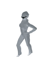 Stylish young women dressed in trendy clothes. Fashionable casual and formal outfits. 3D polygonal vector illustration. Girl boss. Fashion girl in sunglasses girl boss. woman face vector illustration.