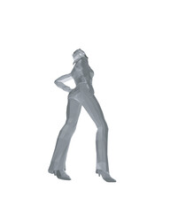 Stylish young women dressed in trendy clothes. Fashionable casual and formal outfits. 3D polygonal vector illustration. Girl boss. Fashion girl in sunglasses girl boss. woman face vector illustration.