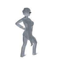 Stylish young women dressed in trendy clothes. Fashionable casual and formal outfits. 3D polygonal vector illustration. Girl boss. Fashion girl in sunglasses girl boss. woman face vector illustration.