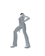 Stylish young women dressed in trendy clothes. Fashionable casual and formal outfits. 3D polygonal vector illustration. Girl boss. Fashion girl in sunglasses girl boss. woman face vector illustration.