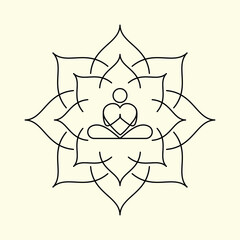 love yoga icon vector design illustration line art. eps 10