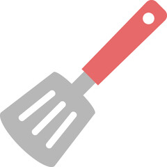 フライ返しのシンプルなカラーイラスト