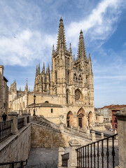 Fototapeta na wymiar The Burgos Cathedral in Castilla y Leon, Spain was declared Unesco World Heritage Site.